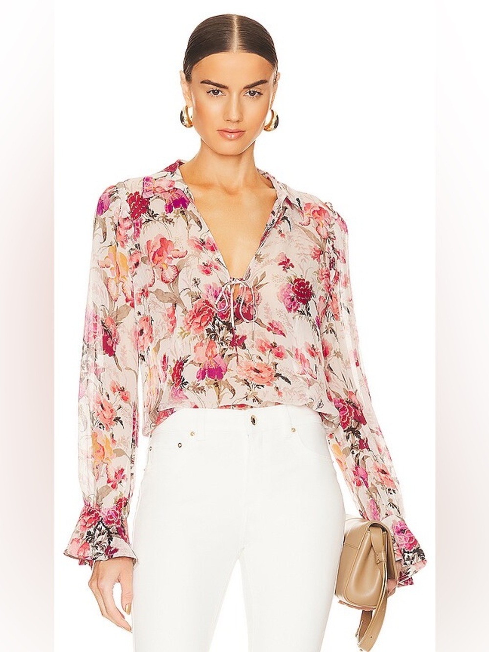 Paige denim silk floral multicolor Marsha blouse